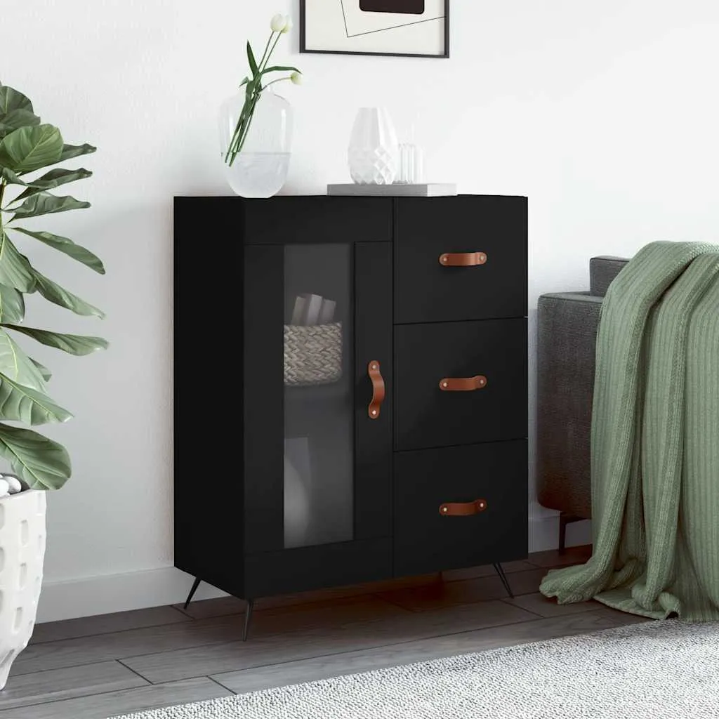 Mobile Credenza vidaXL Nero 69,5x34x90 cm - Design Scandinavo ed Elegante