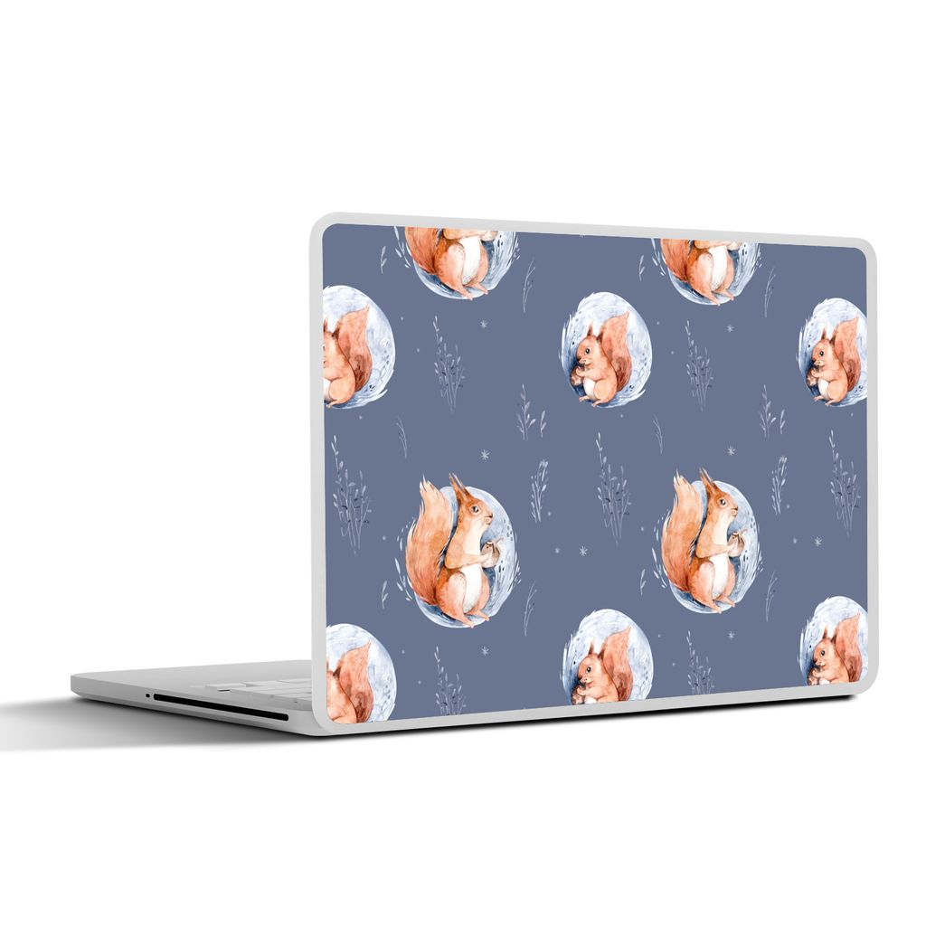 MuchoWow Laptop Aufkleber Sticker Cover Winter - Eichhörnchen - Nuss 36.5x27.5 cm - Laptop-Sticker