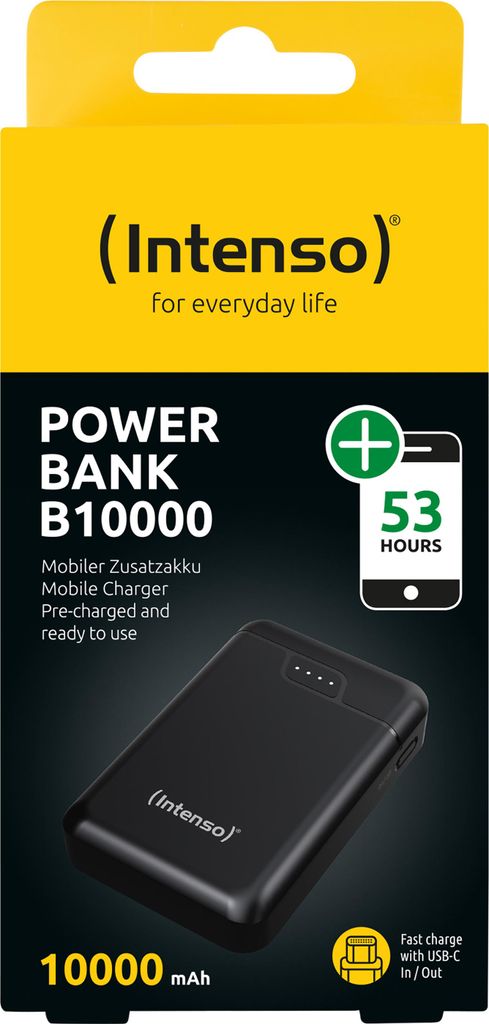 Intenso 7320530 Intenso Power Bank B 10000 mAh Black Productafbeelding 
