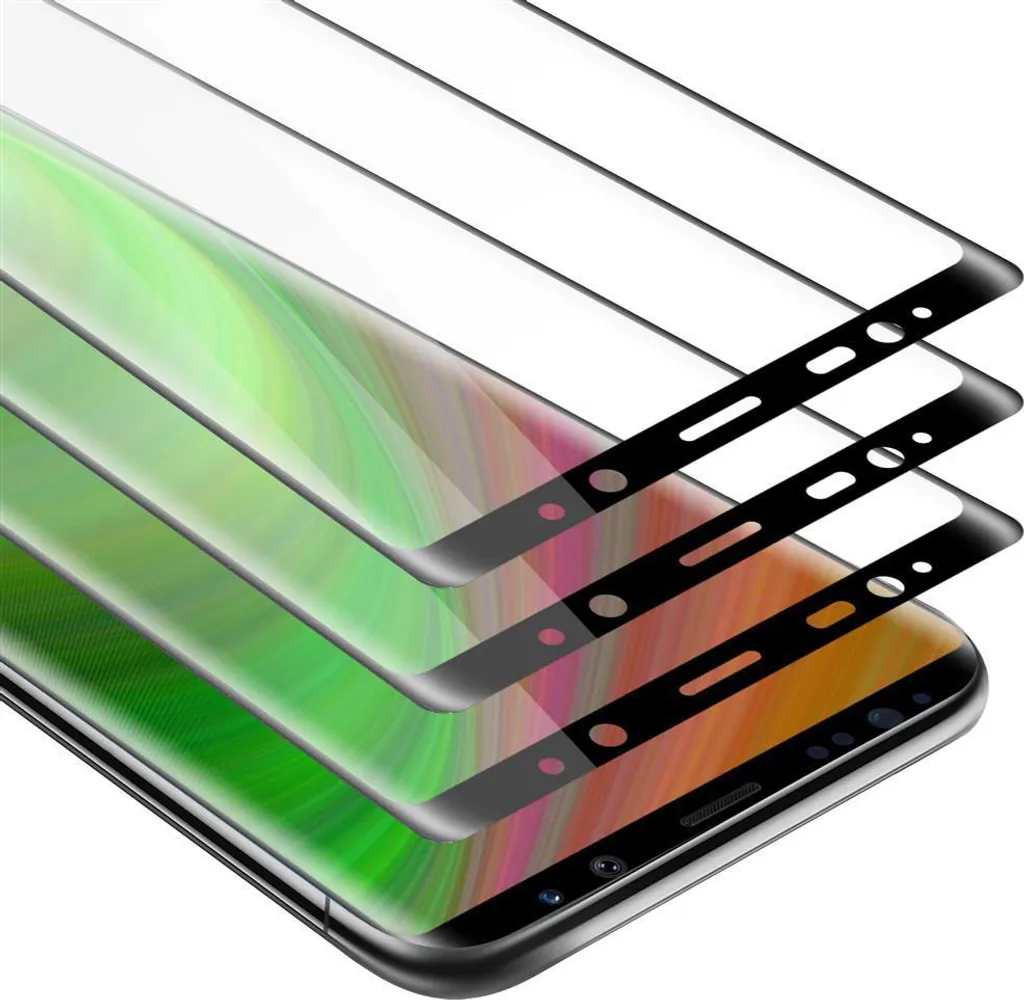 Cadorabo 3x Pellicola Samsung Galaxy Note 9 Vetro Temperato Nero
