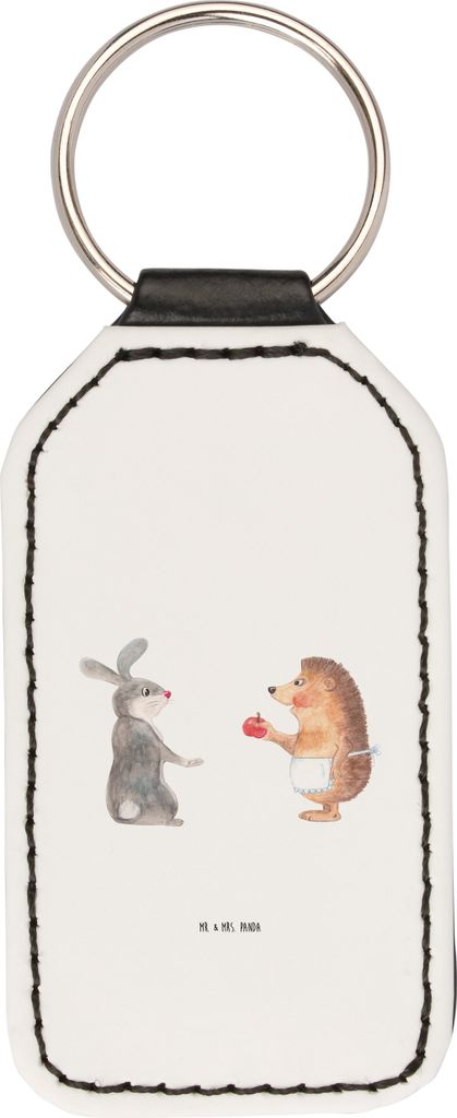 Mr. & Mrs. Panda schlüssel anhänger Hase Igel - Weiß - Geschenk, Taschenanhänger, Schlüsselanhänger, Trennungsschmerz, Mit Spruch, schlüssel...