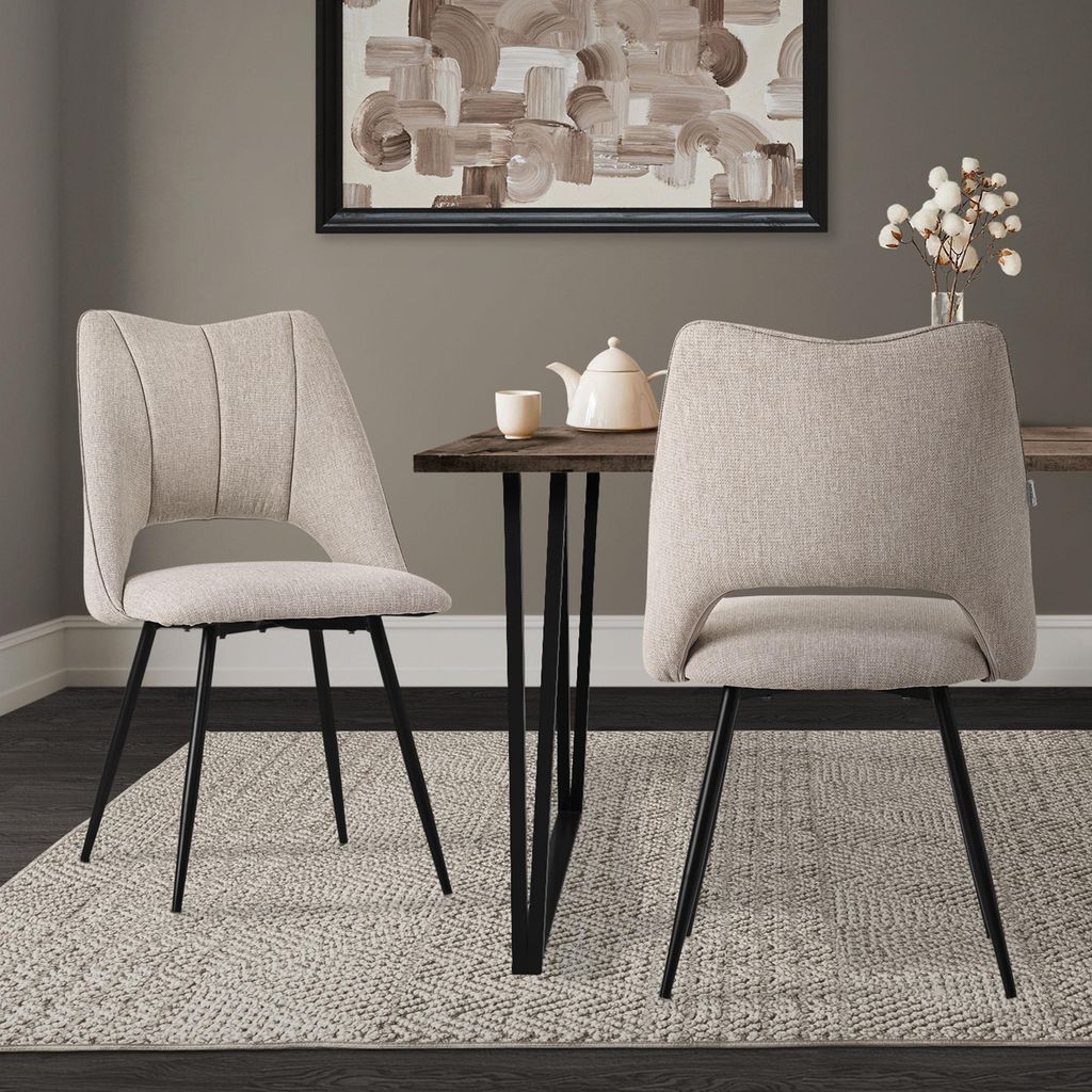 ML-Design Esszimmerstühle 2er Set Beige, Sitzfläche aus Produktbild 