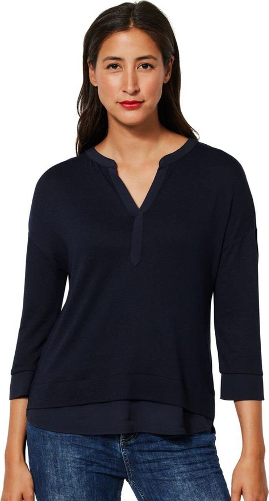 28202 Street One, , Damen Pullover, Feinstrick, navy blue, 36