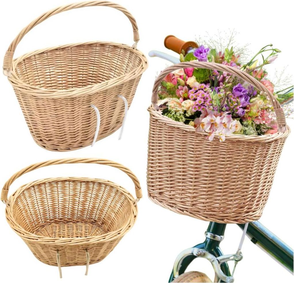 Portapacchi in vimini, cestino da bicicletta per il Immagine del prodotto 