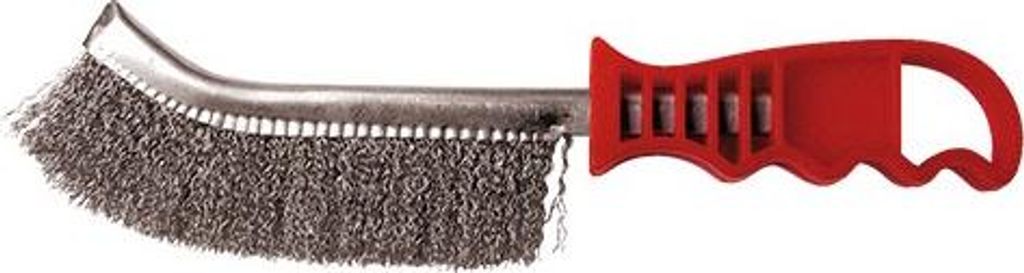 Handbürste Halbmond Kunststoffstiel Stahldraht gewellt 0.30mm Holz, Stein und Metall - Hartabbeizen - LEMAN - 740.226
