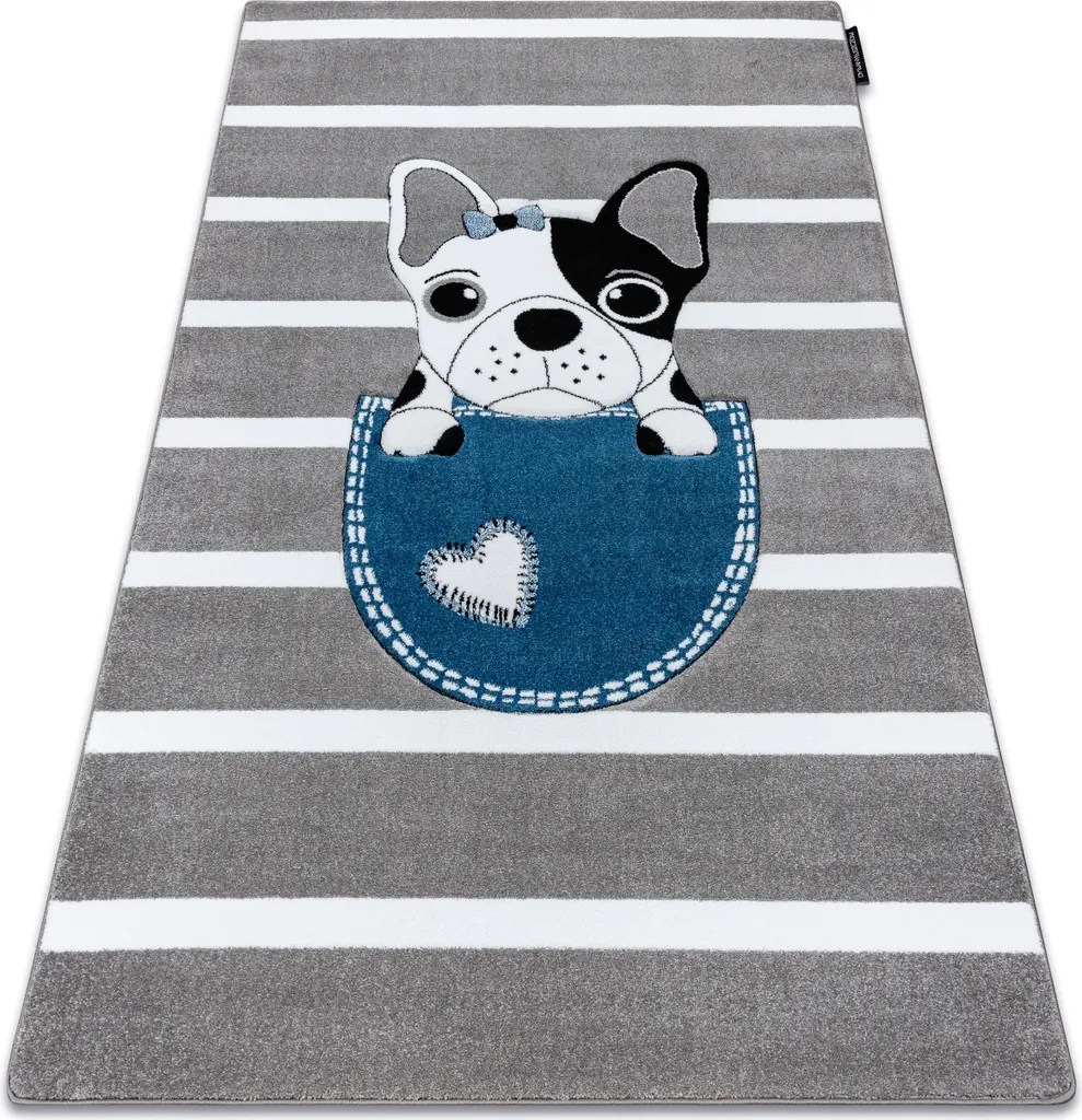 Tapis de Salon Bulldog Gris 140x190 cm - Créer une Ambiance Chaleureuse