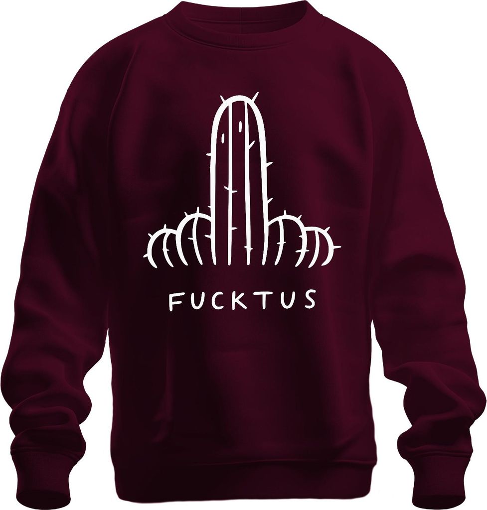 Fucktus Kaktus Lustig Sarkastisch Freches Geschenk Kaktusliebhabe Uni Sweatshirt Pullover, Burgundy, S