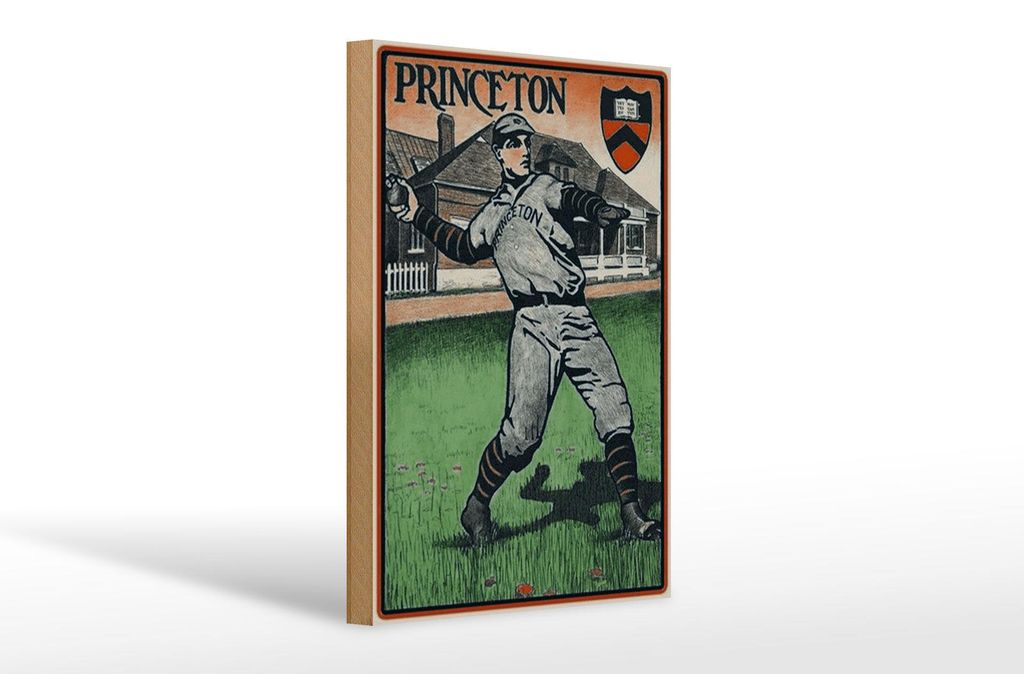 Holzschild Retro 20x30cm Princeton Baseball Produktbild 