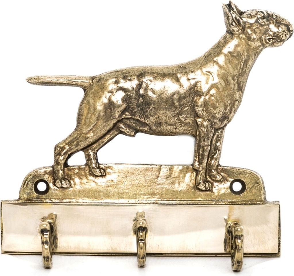 Bull Terrier, Bullterrier - Schlüsselhalter mit Hund, Messinggriff für Hundezubehör, elegante Dekoration für den Flur der Marke Art-Dog