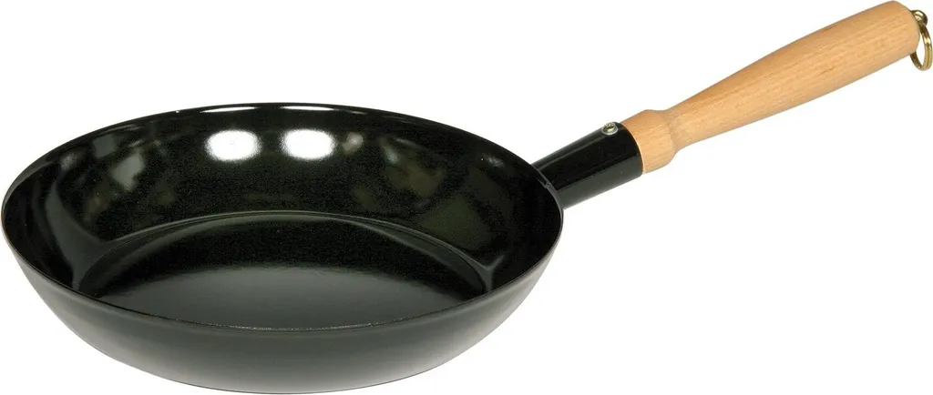 Padella Gourmet Riess 0602-022 In Acciaio Smaltato - Diametro 26 Cm, Colore Nero, Senza Cuciture, Adatta A Tutti I Piani Di Cottura