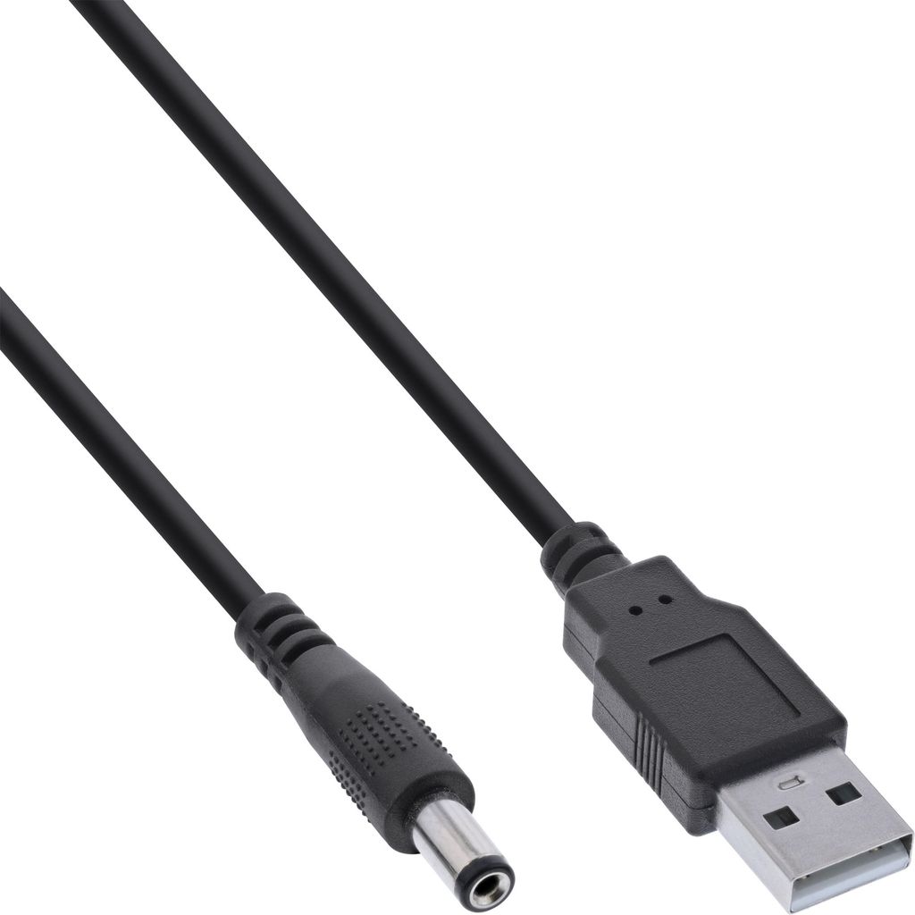 InLine 26806G, 1 m, USB A, 5.5 x 2.1 mm, 5 V Zdjęcie produktu 