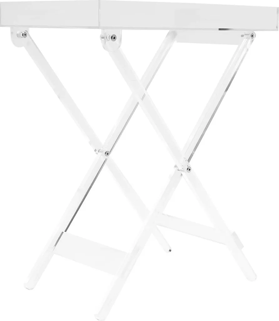 Table de lit pliable en acrylique - Bureau mobile transparent compact - 11
