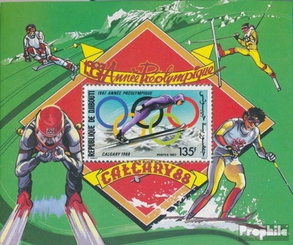 Briefmarken Dschibuti 1987 Mi Block139A (kompl.Ausg.) postfrisch Vorolympisches Jahr