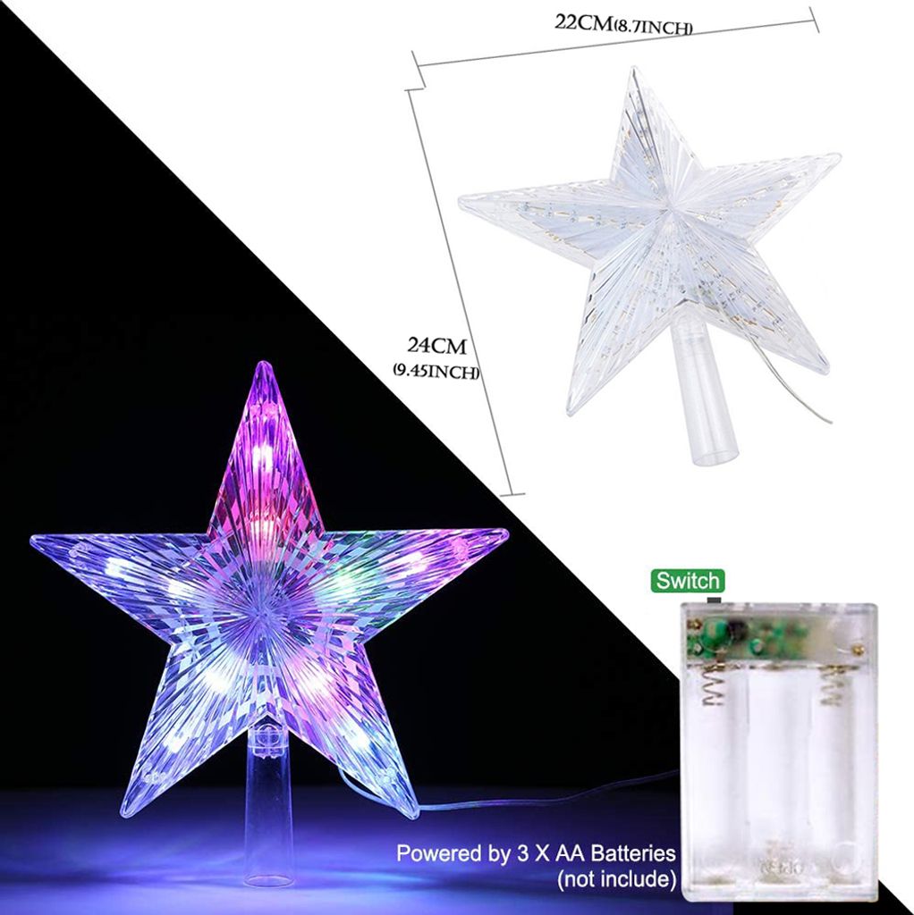 MAGICLULU Weihnachtsbaumspitze Stern - Silberne Baumkrone Mit Haken Für Festliche Dekoration