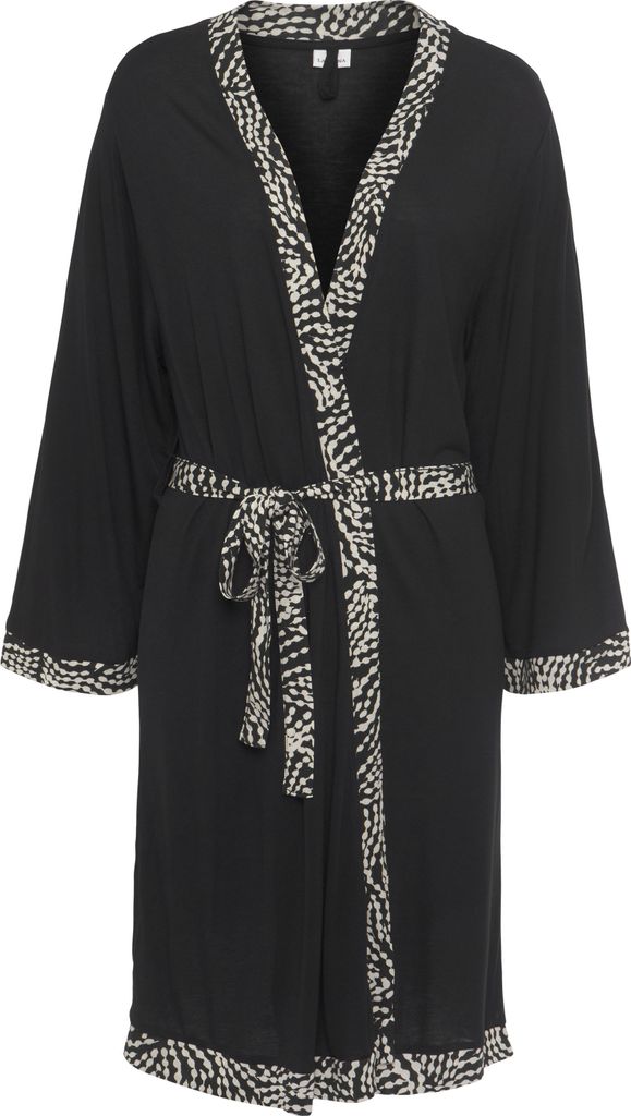 LASCANA Kimono schwarz-weiß gepunktet Größe 40/42