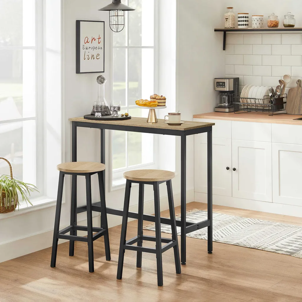 Solution gain de place : Table de bar et tabourets encastrables Valora