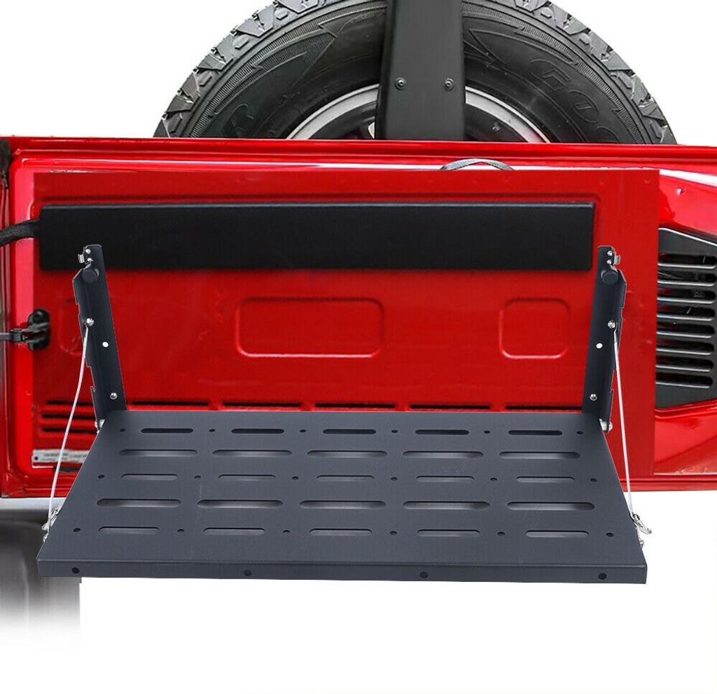 60x31cm Klapp-Esstisch Metall-Heckklappen-Tisch Faltbares Regal für Jeep Wrangler JK