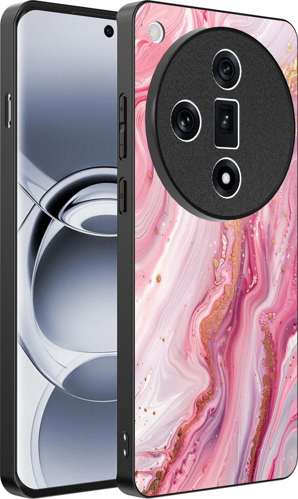 Smartphonica Telefon Fall geeignet für Oppo Find X7 Ultra mit Marmor-Druck - TPU zurück Abdeckung Fall Marmor-Design - Pink
