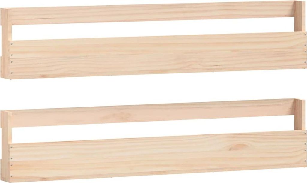 vidaXL Nástěnný botník 2 ks 110x9x23 cm Masivní borovicové Obrázek produktu 
