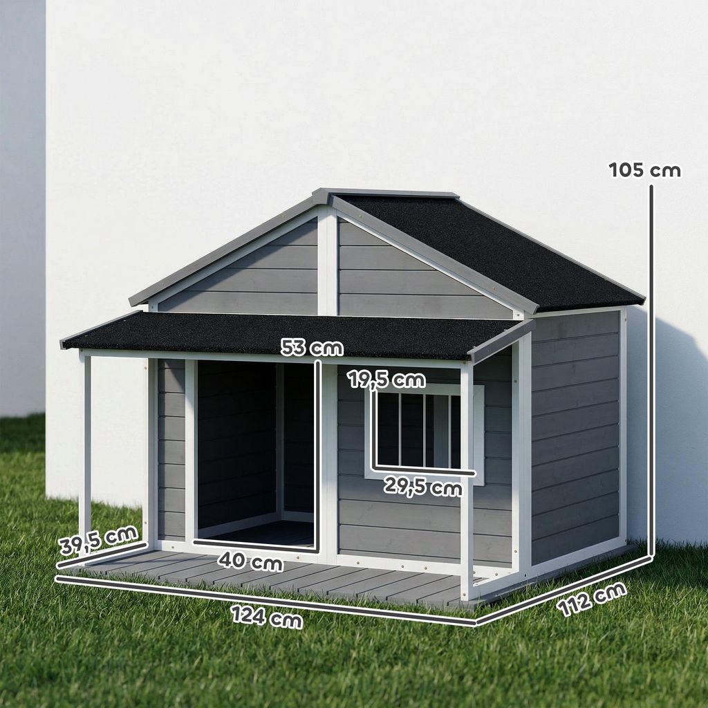 PawHut Hundehütte aus Holz Kleintierhaus Hundehaus mit Produktbild 