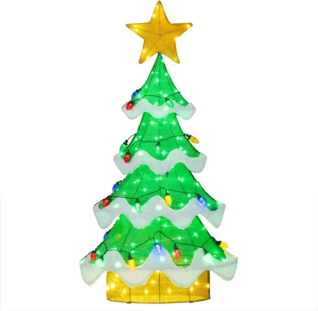 Petit Sapin de Noël Illuminé 130 cm LED Chaleureuses et Design Dense