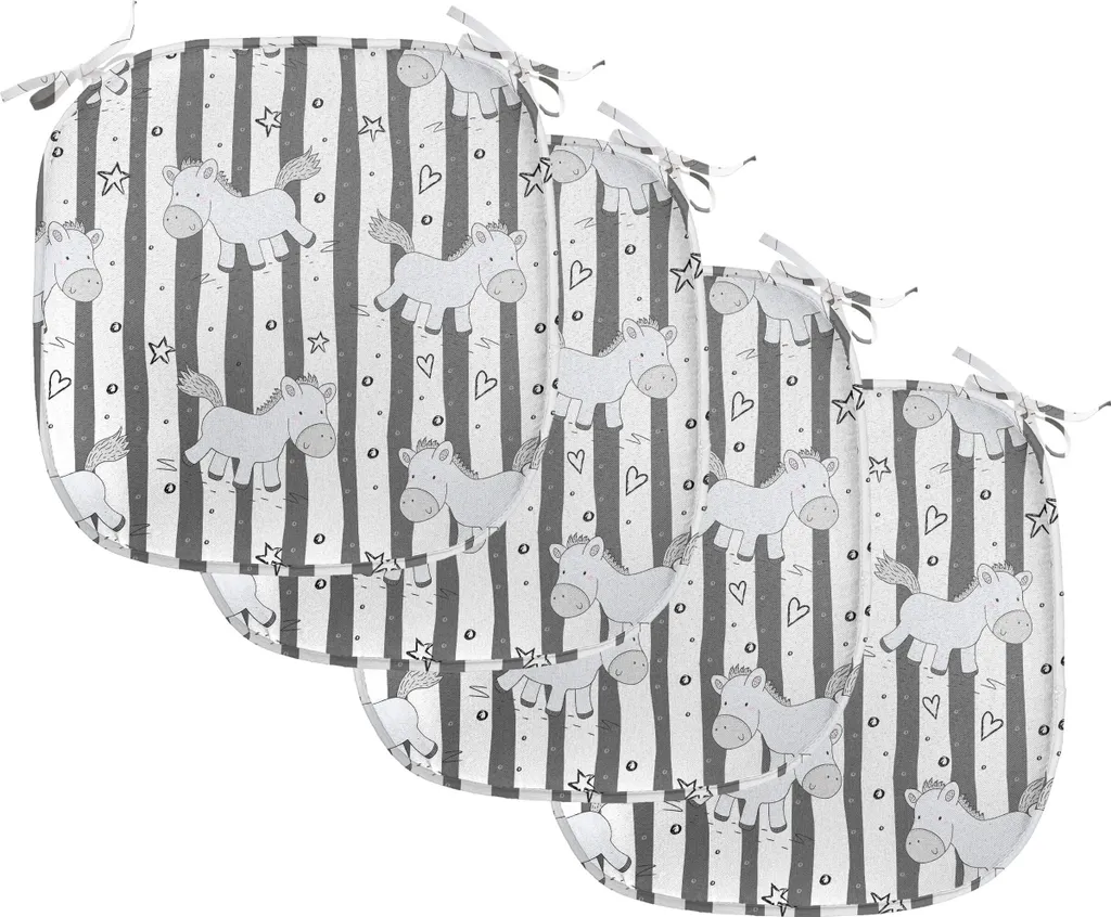 Galettes de Chaise de Cuisine Imperméables 40x40 cm Lot de 4 Gris