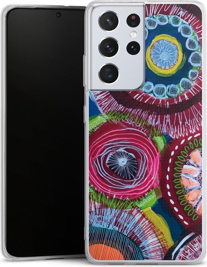 DeinDesign Handyhülle für Samsung Galaxy S21 Ultra 5G Silikon Hülle Case Smartphone Schutzhülle Farbe Malerei bunt