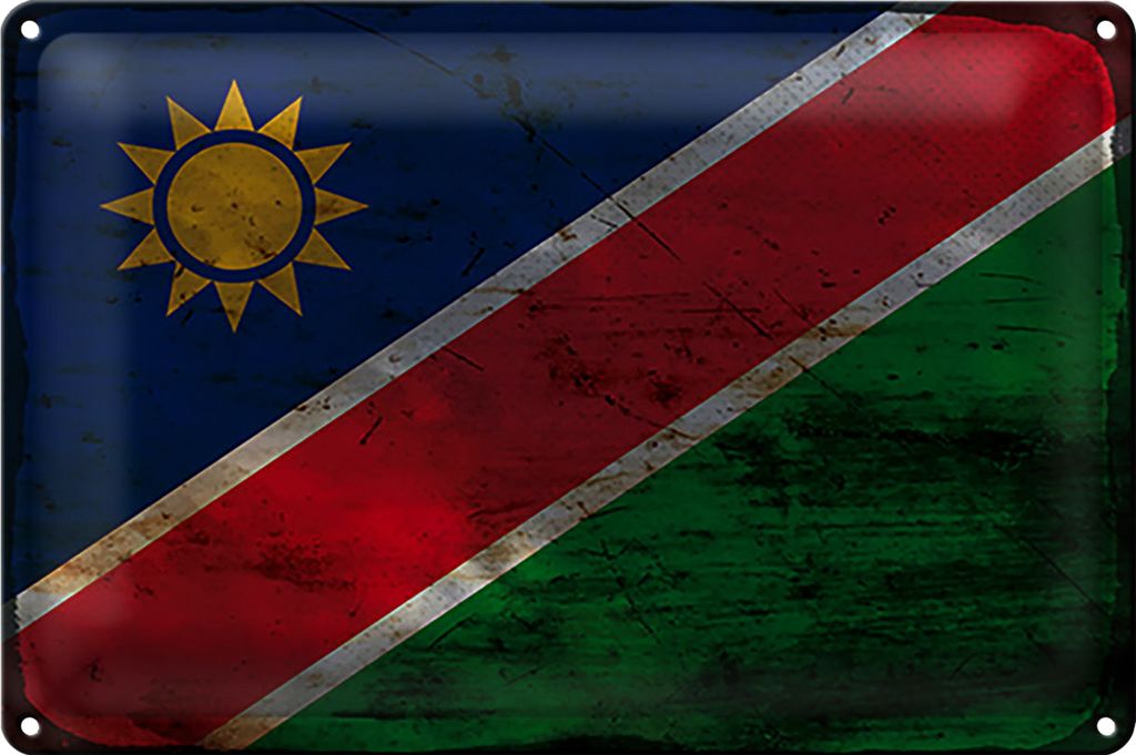 Blechschild Flagge Namibia 30x20cm Flag of Namibia Rost