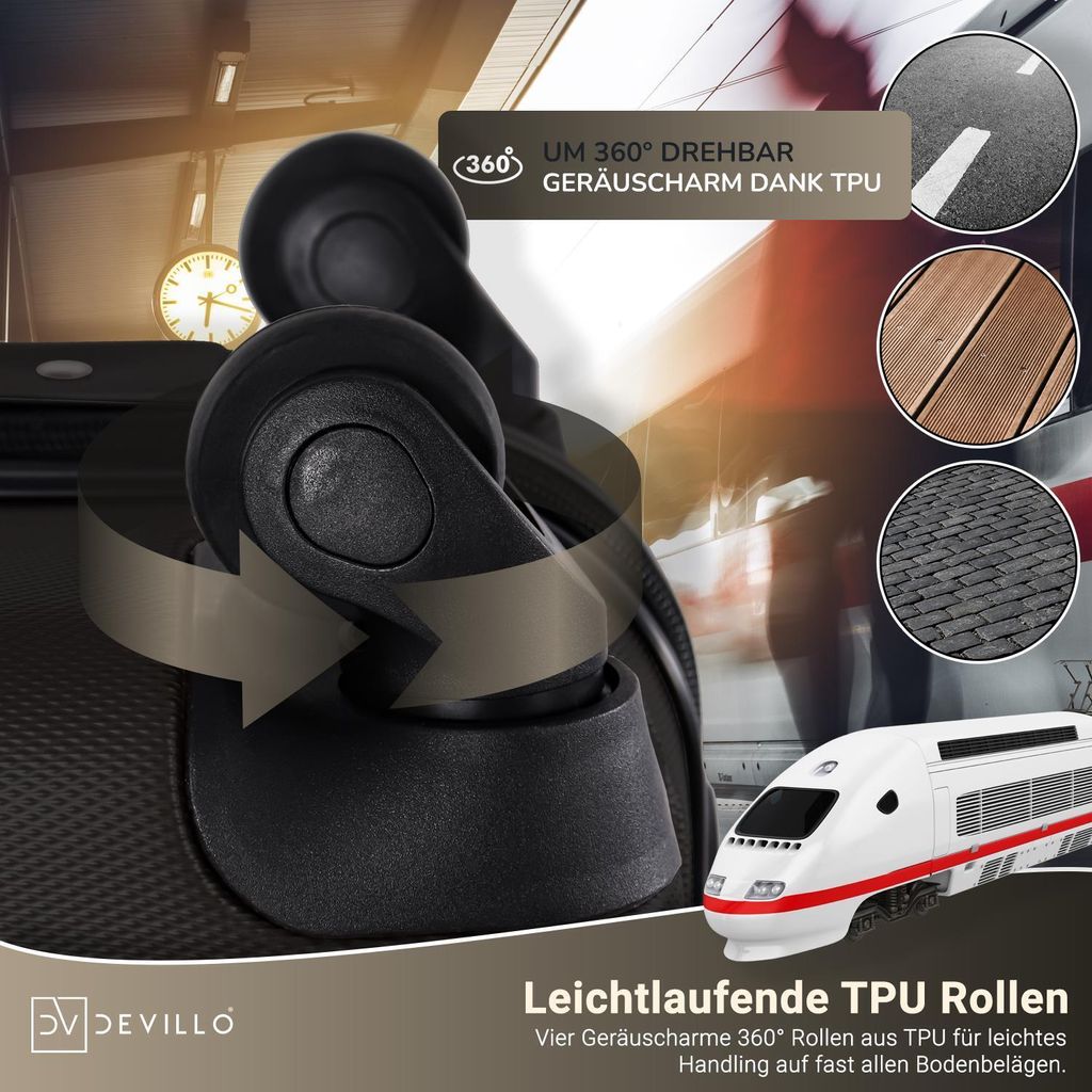 Devillo® sada kufrov 4ks. S-M-L-XL, Onyxblack - cestovný Obrázok produktu 3