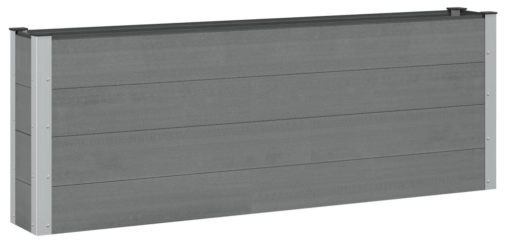 VidaXL Vyvýšený záhon, sivý, 200 x 30 x 72 cm, WPC a hliník Obrázok produktu 
