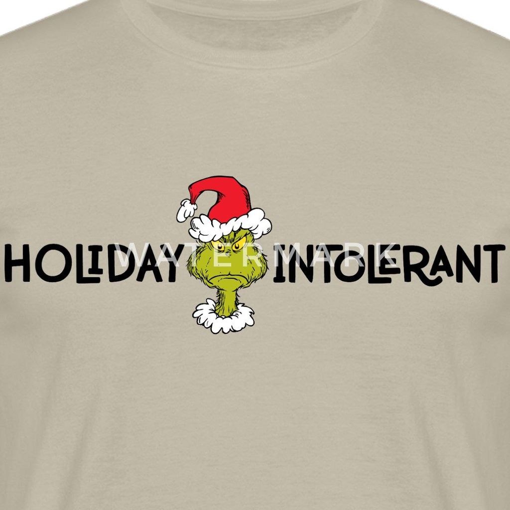 Spreadshirt Der Grinch Statement Holiday Intolerant Männer T-Shirt, XL, Sandbeige