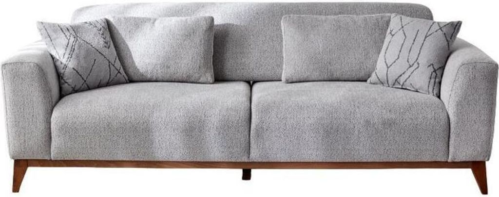 Sofa 3 Sitzer Dreisitzer Polstersofa Stoffsofa Couch Einfarbig Grau