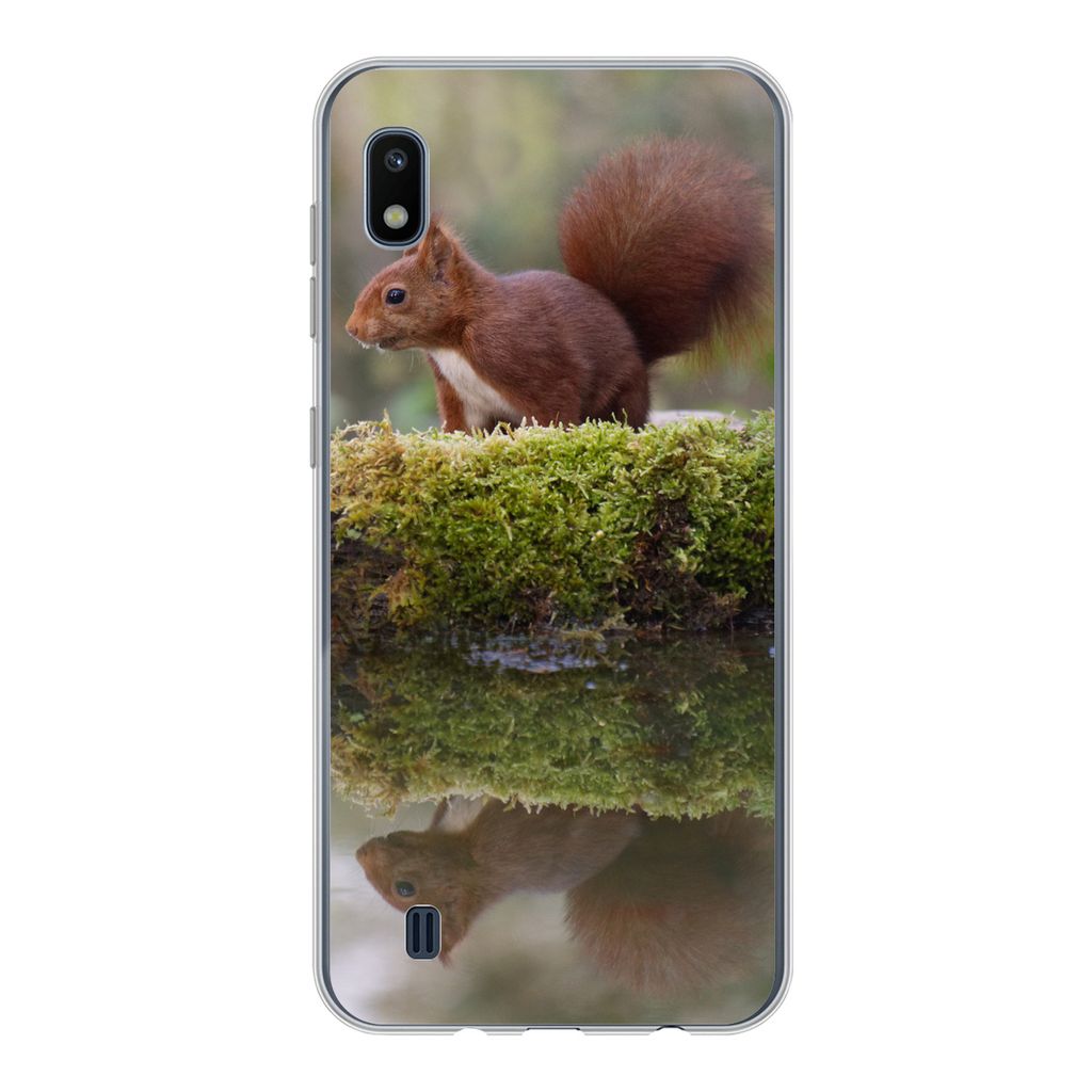 MuchoWow Handyhülle Schutzhülle Hülle für Samsung Galaxy A10 Waldtiere - Wasser - Moos Silikon Softcase Handy Hülle - Schutzhülle