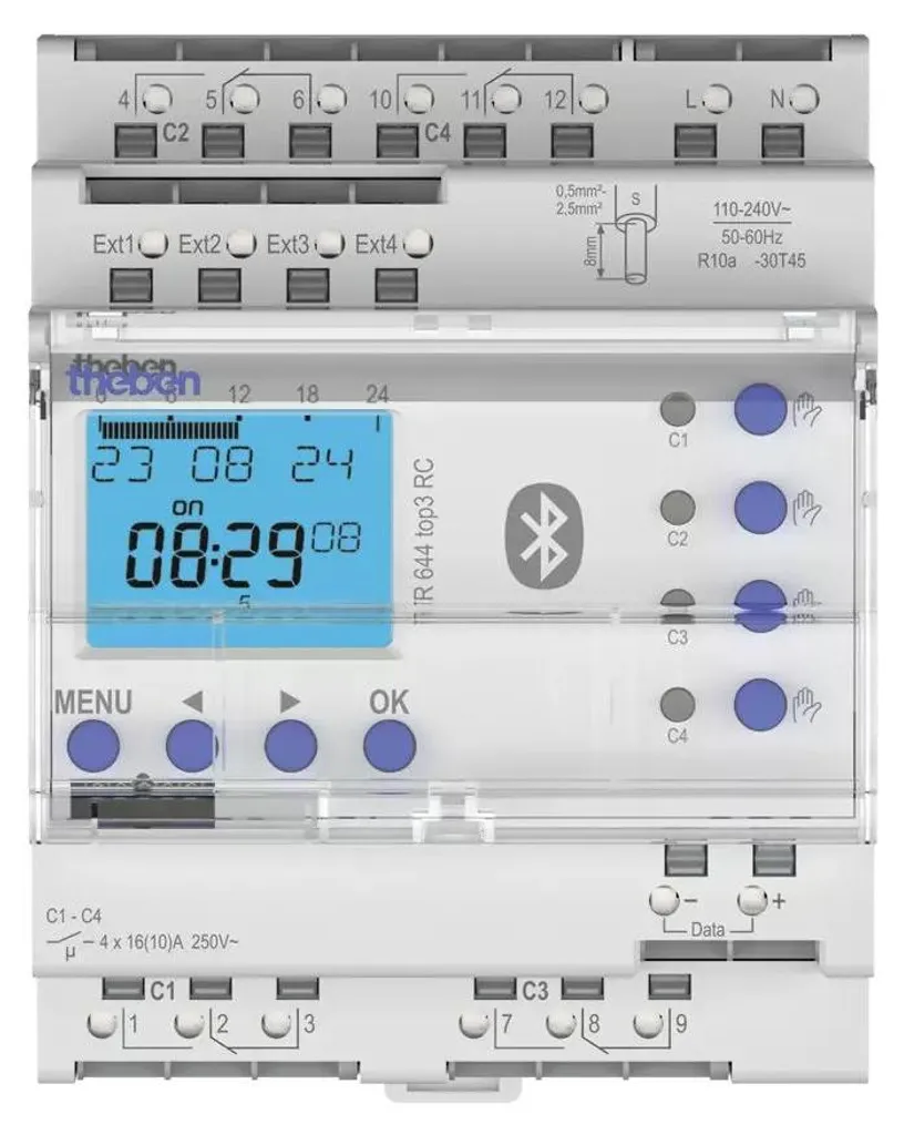 Horloge programmable astronomique 4 canaux Theben TR 644 top3 Bluetooth