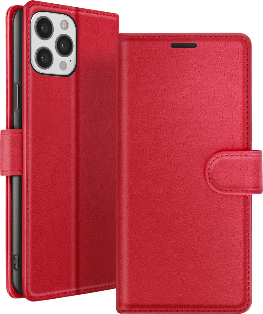 Momoka Custodia A Portafoglio Per IPhone 13 Mini (5.4") Con Cinturino, Supporto E Chiusura Magnetica - Pelle Sintetica Rossa - 3