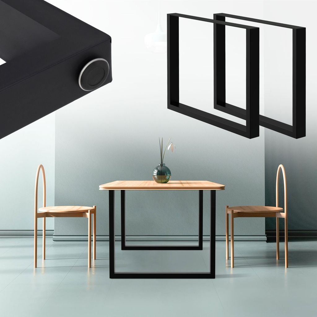 A dining table with chairs and table legs.