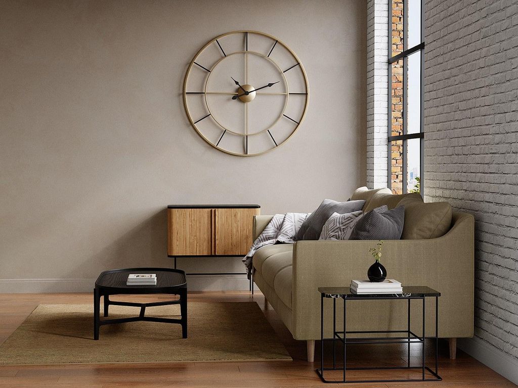 Große Wanduhr aus Metall - Ø 110 cm - Gold - ASHLAND