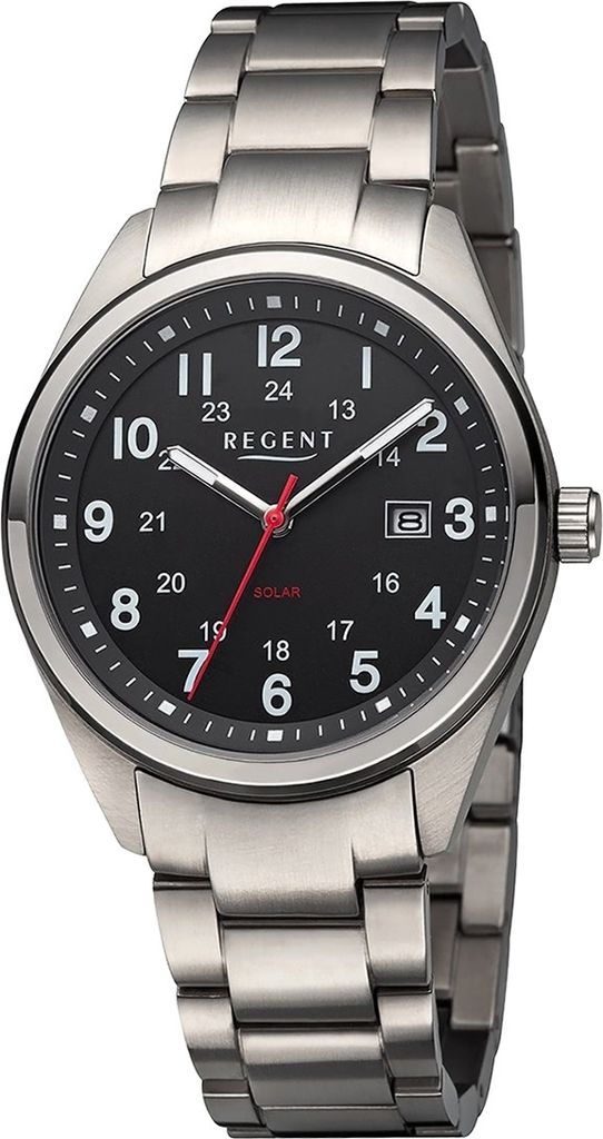 Regent Metall Herren Uhr Armbanduhr Quarz grau Metallarmband D2URF1537