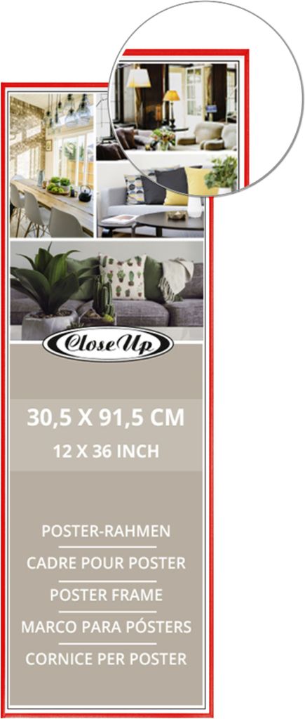 Posterrahmen 30,5 x 91,5 cm rot