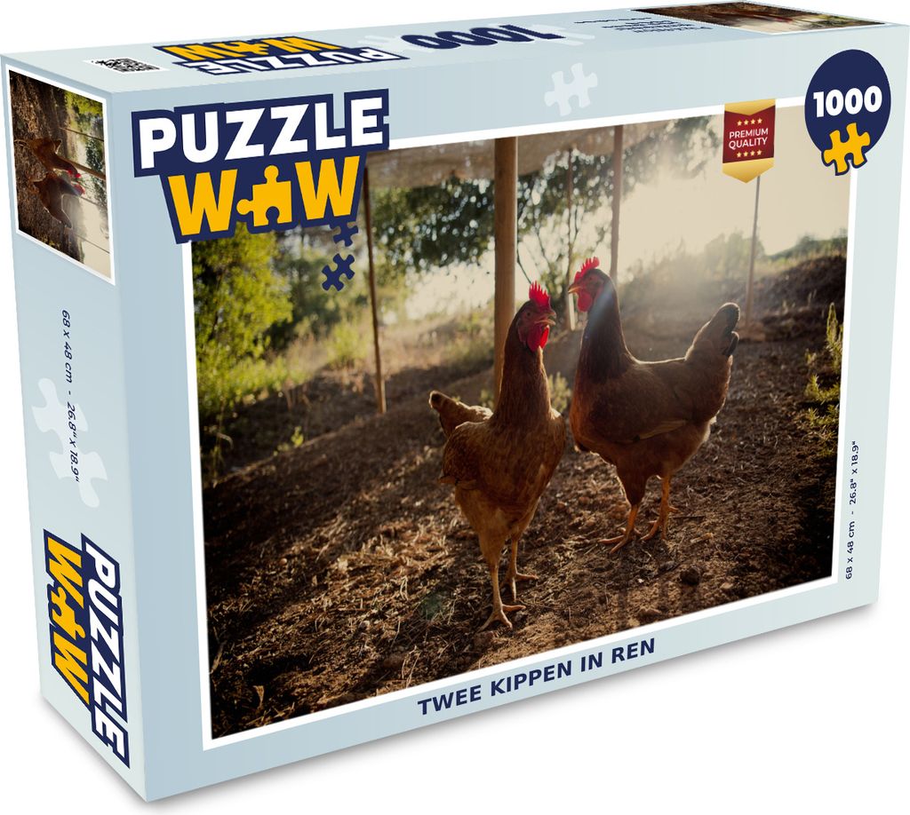 MuchoWow Puzzle 1000 Teile Zwei Hühner in einem Auslauf - Erwachsene - Rätsel