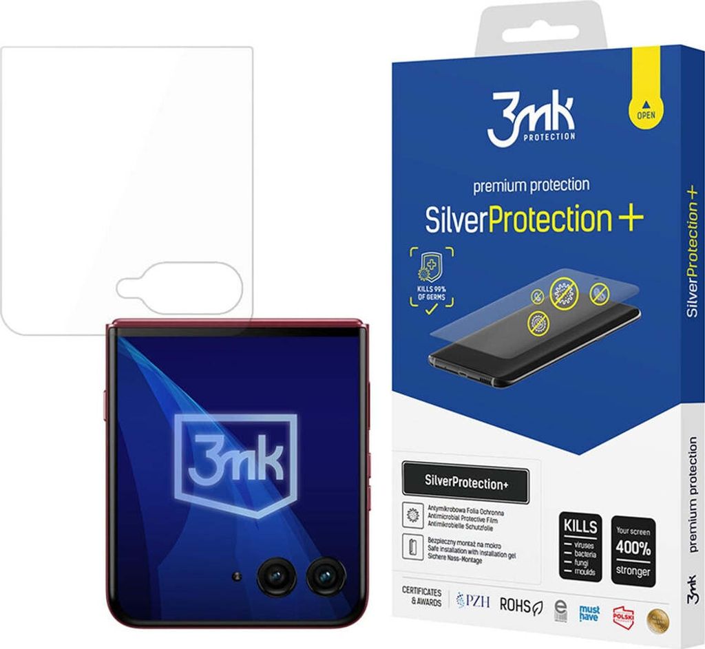 3mk Display Antimikrobielle Schutzfolie SilverProtection+ für Motorola Razr 60 Ultra 0,21mm Self-Heal
