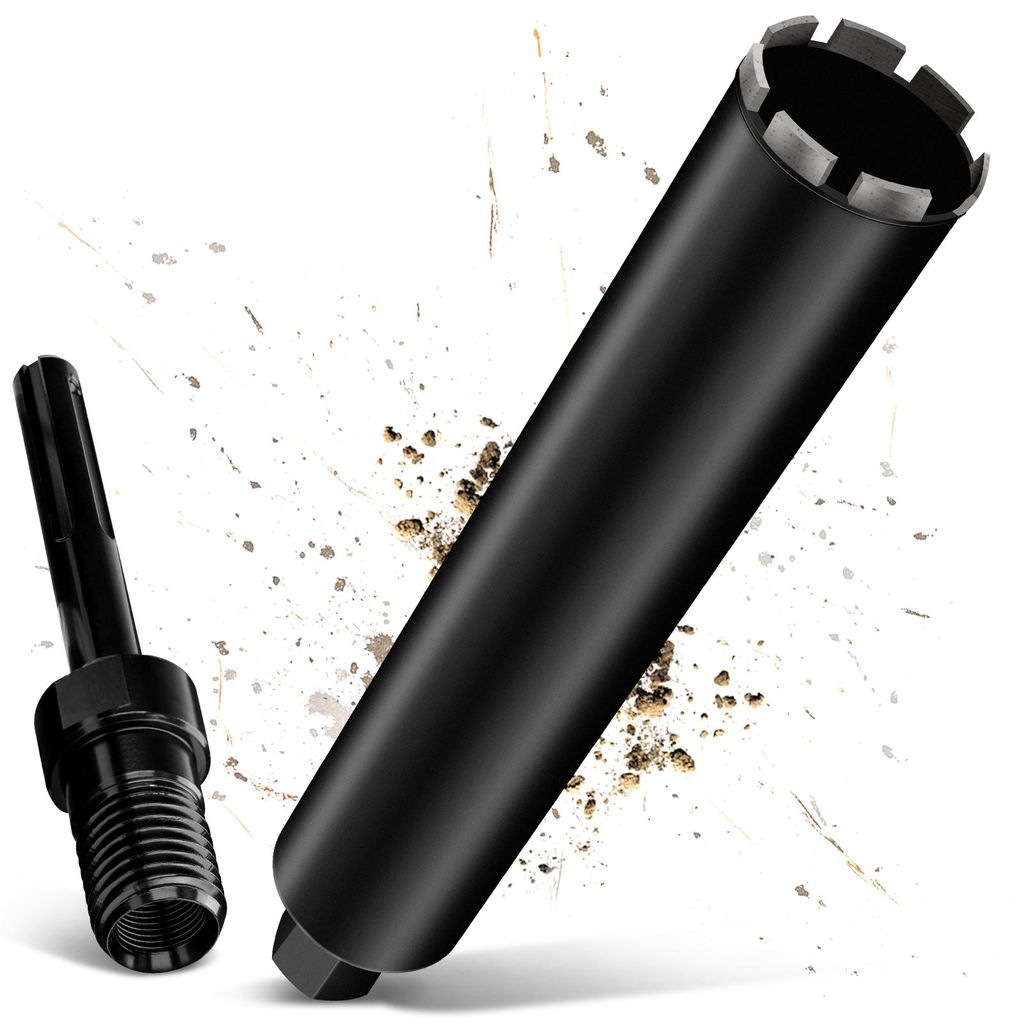 Diamantbohrkrone Kernbohrer Ø71mm, mit SDS Max für Kernbohrgeräte, 1 1/4", L 460mm, 10mm Bohrkrone, Nass-/Trocken Kernlochbohrer zum Beton/Mauer...