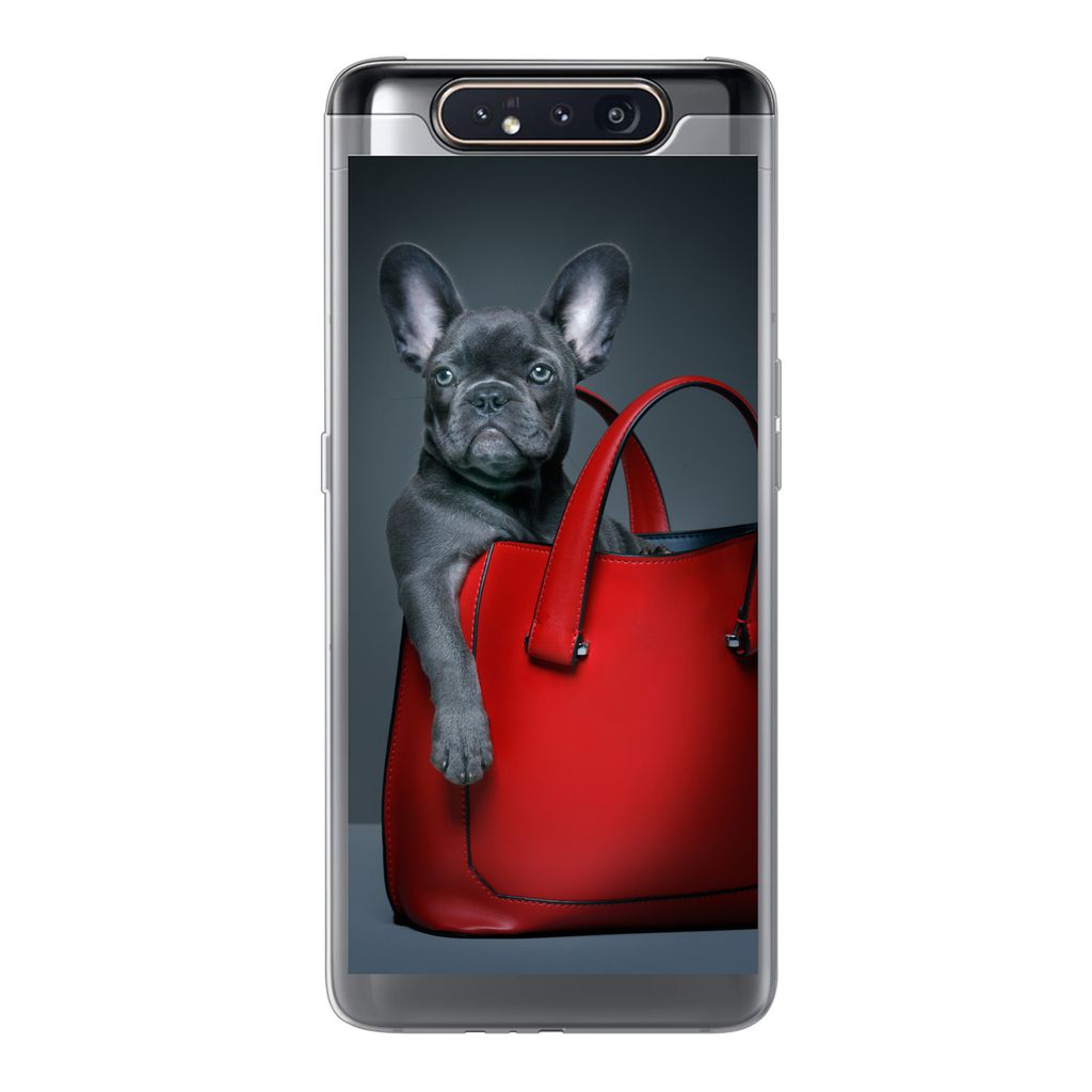 MuchoWow Handyhülle Schutzhülle Hülle für Samsung Galaxy A80 Hund - Lustig - Tasche - Kinder - Jungen - Mädchen - Kinder Silikon Softcase Ha...