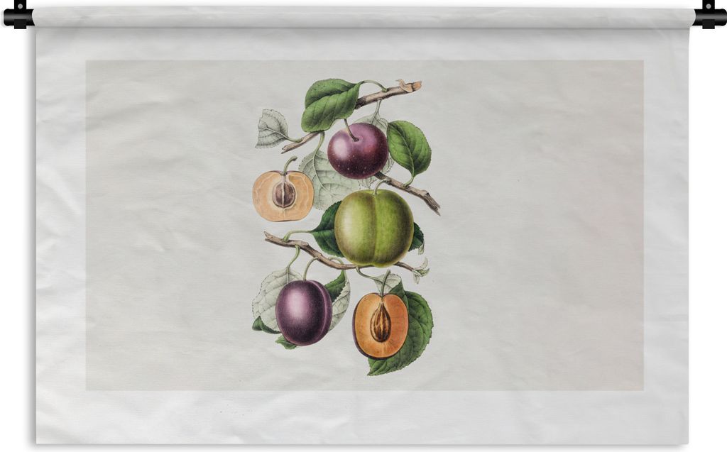 MuchoWow Wandteppich Wandbehang Lebensmittel - Obst - Pfirsich 60x40 cm Tapisserie Dekoration Wandtuch - Wanddekorationen
