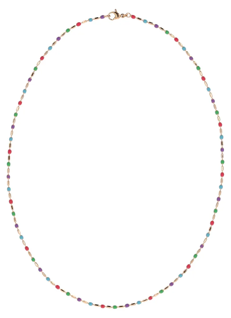 Collier Nahima or rose avec cristaux arc-en-ciel - Taille ajustable