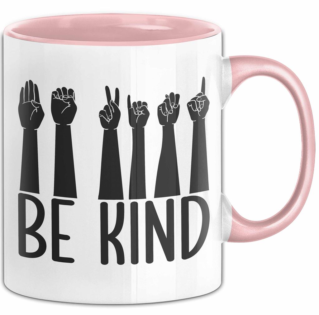 Be Kind Tasse Geschenk Sozialarbeiter Soziale Arbeit Tassen Geschenkidee (Rosa)