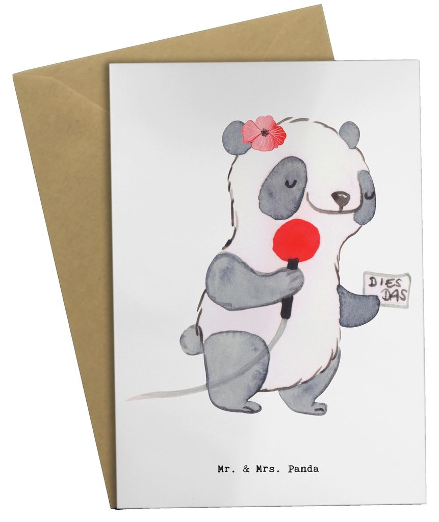 Mr. & Mrs. Panda babykarte Sportreporterin Herz - Weiß - Produktbild 