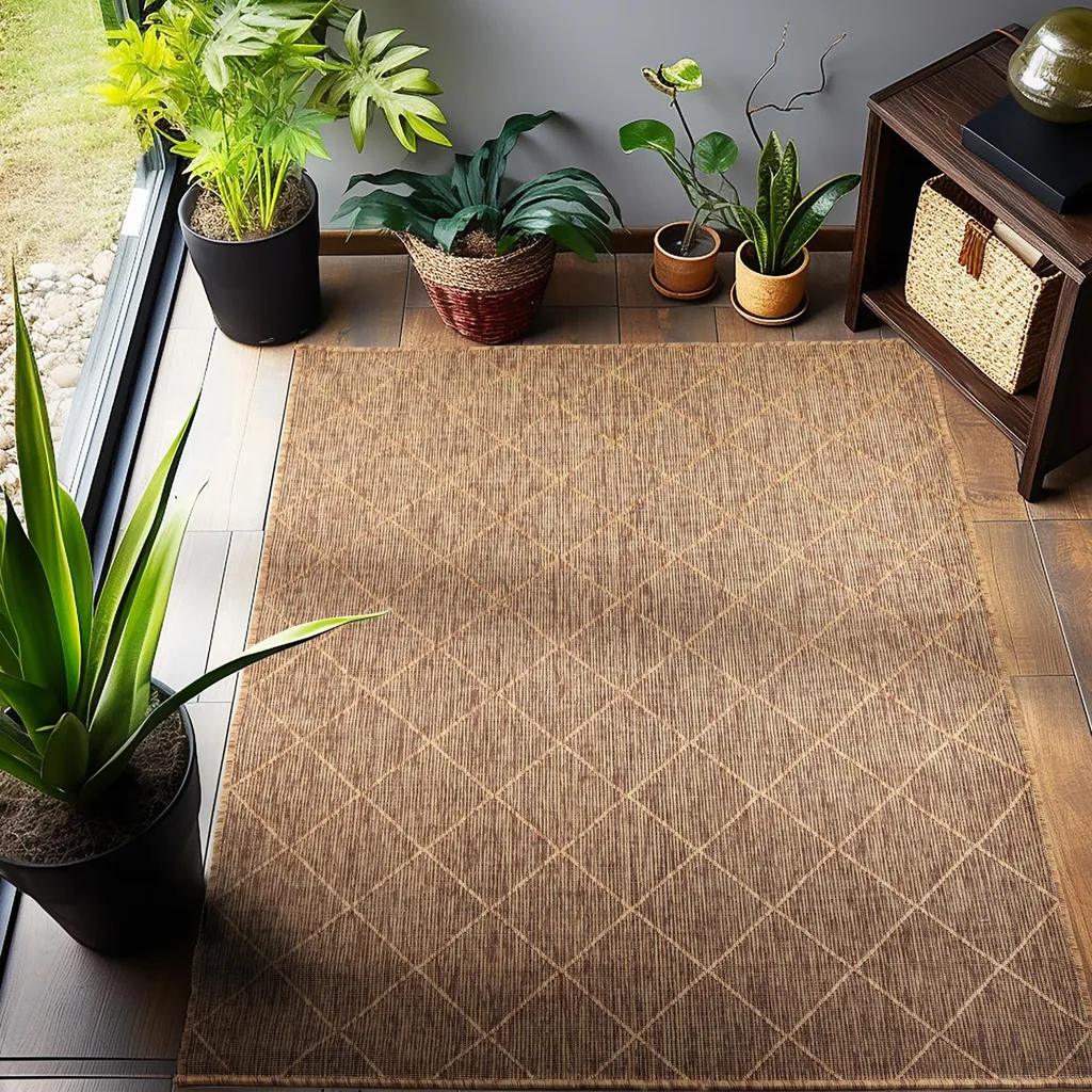 Carpetsale24 Tapis Intérieur Extérieur 120x170 cm Tissage Plat Boho