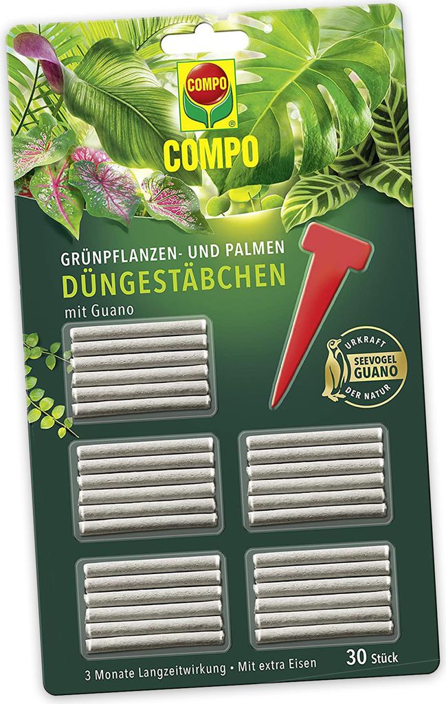COMPO Grünpflanzen- und Palmen Düngestäbchen mit Guano Produktbild 