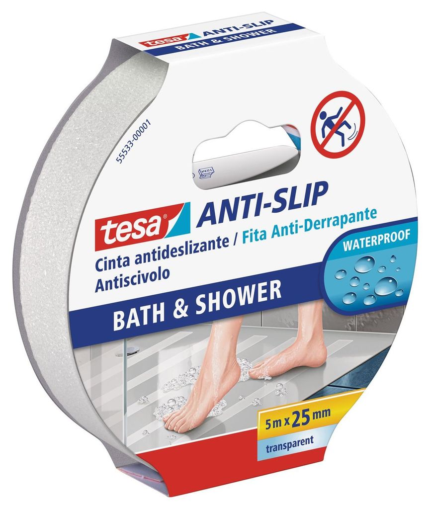 Cinta Antideslizante 5M x 25mm Transparente Baño